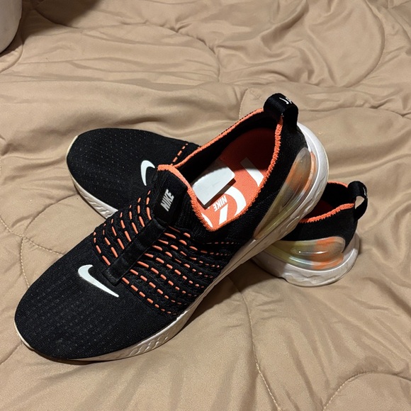 Nike Shoes - Nike Black Orange Slip-On Athletic Shoes